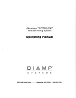 Preview for 1 page of Biamp Advantage System One Operating Manual