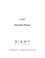 Preview for 1 page of Biamp DJ 3600 Operation Manual