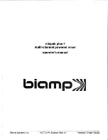 Предварительный просмотр 1 страницы Biamp MIXPAK PLUS Operator'S Manual