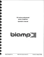 Preview for 1 page of Biamp Xa Series Operator'S Manual