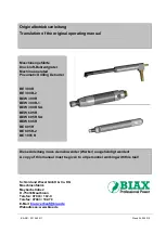 Preview for 1 page of BIAX BE 1005 R Translation Of The Original Operating Manual