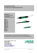 BIAX BE 1005 Translation Of The Original Operating Manual preview