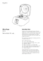 Предварительный просмотр 2 страницы Bibby Sterilin stuart Microfuge SCF2 Instructions For Use Manual