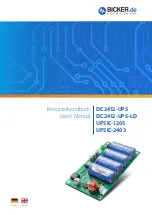 Предварительный просмотр 1 страницы Bicker Elektronik DC2412-UPS User Manual