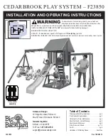 Preview for 1 page of Big Backyard F23850 Installation And Operating Instructions Manual