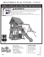 Big Backyard MONTERREY PLAY SYSTEM F23265 Installation And Operating Instructions Manual preview