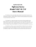 Big Belly Gig Pedals Tightener Series T-IM User Manual предпросмотр