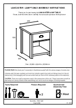 BIG FURNITURE WAREHOUSE LANCASTER LAMP TABLE Assembly Instructions Manual предпросмотр