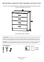 Предварительный просмотр 1 страницы BIG FURNITURE WAREHOUSE MELBOURNE G-MEL04CBWN Assembly Instructions Manual