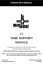 Big Joe Joey J1 Series Operator'S Manual preview