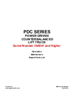 Big Lift Big Joe PDC Series Operation, Maintenance, Repair Parts List preview