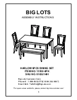 Preview for 1 page of Big Lots HARLOW 6PCS DINING SET Assembly Instructions Manual