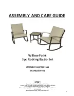 Preview for 1 page of Big Lots Willow Point DE21343 Assembly And Care Manual