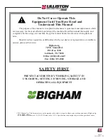 Preview for 3 page of Bigham Lilliston Rolling Cultivator Generation 3 Operator'S Manual