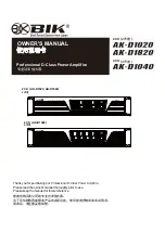 Предварительный просмотр 1 страницы BIK AK-D1020 Owner'S Manual