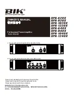 Предварительный просмотр 1 страницы BIK BPA-620X Owner'S Manual