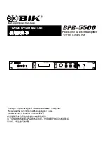 BIK BPR-5500 Owner'S Manual preview