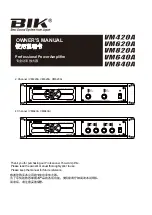 BIK VM420A Owner'S Manual preview