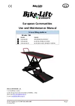 Bike-Lift MA506-002 Use And Maintenance Manual preview