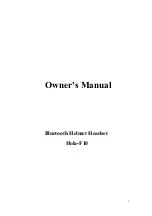 Bikecomm HOLA-F10 Owner'S Manual preview