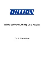 Предварительный просмотр 1 страницы Billion BiPAC 3011G Quick Start Manual