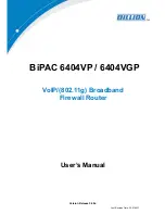 Preview for 1 page of Billion BiPAC 6404VGP User Manual