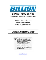 Billion BiPAC 7300 Quick Install Manual preview