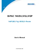 Предварительный просмотр 1 страницы Billion BiPAC 7402VGL User Manual