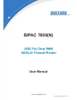 Preview for 1 page of Billion BiPAC 7800 User Manual