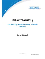 Billion BiPAC 7800GZ User Manual preview