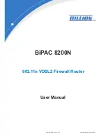 Preview for 1 page of Billion BiPAC 8200N User Manual