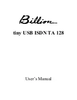 Billion USB ISDN TA128 USBTAQG User Manual предпросмотр