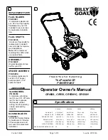 Предварительный просмотр 1 страницы Billy Goat CR550 Operator Owner'S Manual