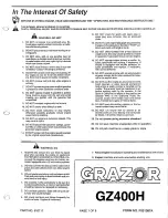 Billy Goat Grazor GZ400H Operator'S Manual preview