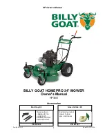 Billy Goat HP3400 Owner'S Manual предпросмотр