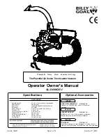 Предварительный просмотр 1 страницы Billy Goat PA-76559 Operator Owner'S Manual