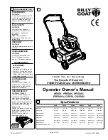 Предварительный просмотр 1 страницы Billy Goat PR550 Operator Owner'S Manual