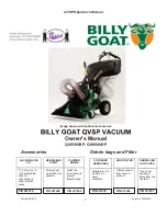 Preview for 1 page of Billy Goat QV550HSP Owner'S Manual