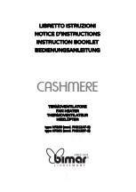 Предварительный просмотр 1 страницы Bimar CASHMERE HF200 Instruction Booklet