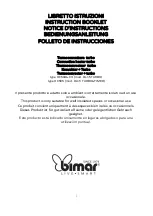 Preview for 1 page of Bimar DL15 TURBO Instruction Booklet