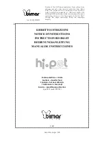 Bimar HI-PET PFC1 Instruction Booklet preview