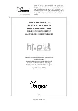 Bimar hi.pet PSI1 XJ-250 Instruction Booklet preview