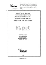 Bimar PCE1 Instruction Booklet preview