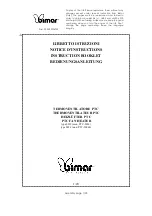 Preview for 1 page of Bimar PTC-2006 Instruction Booklet