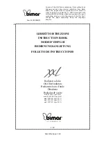 Bimar XXL S107.EU Instruction Book preview