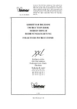 Предварительный просмотр 1 страницы Bimar XXL S107.EU Instruction Book