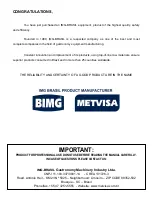 Preview for 2 page of BIMG METVISA AMG.130 Instruction Manual