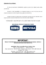 Preview for 2 page of BIMG Metvisa CLMC.510 Instruction Manual