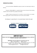 Предварительный просмотр 2 страницы BIMG METVISA FIE.20 Instruction Manual