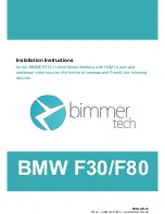 Предварительный просмотр 1 страницы Bimmer Tech BMW F30 Installation Instructions Manual